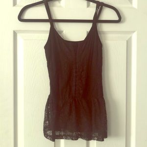 Black summer tank with lace